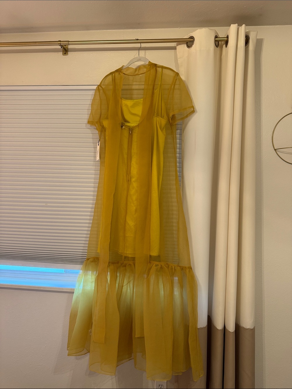 STAUD Calluna dress chartreuse yellow /green in XL new with tags - Picture 13 of 14